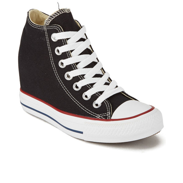 Converse Womens Chuck Taylor All Star Lux Hidden Wedge Canvas Trainers In Black Lyst 