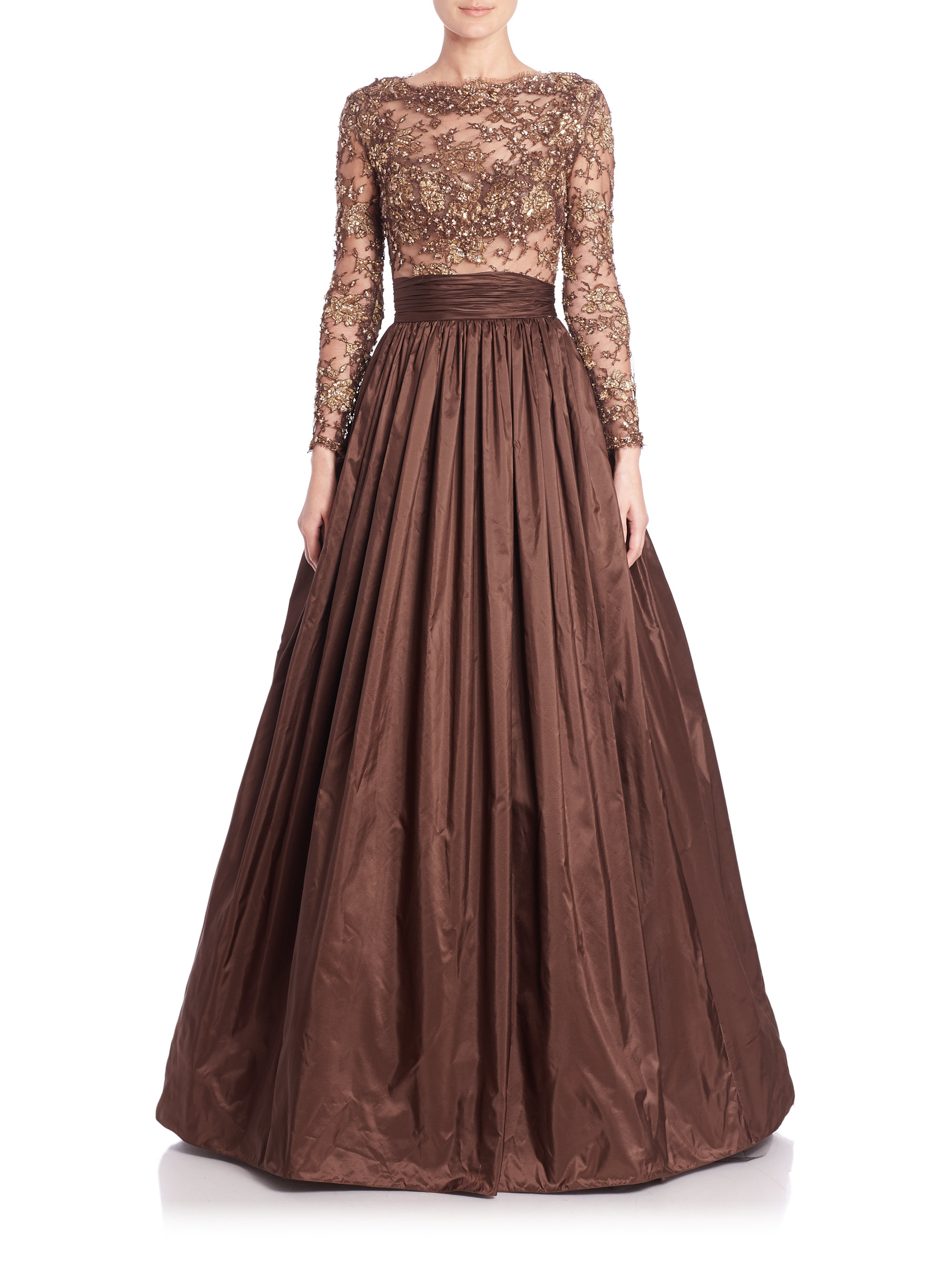 chocolate brown ball gowns