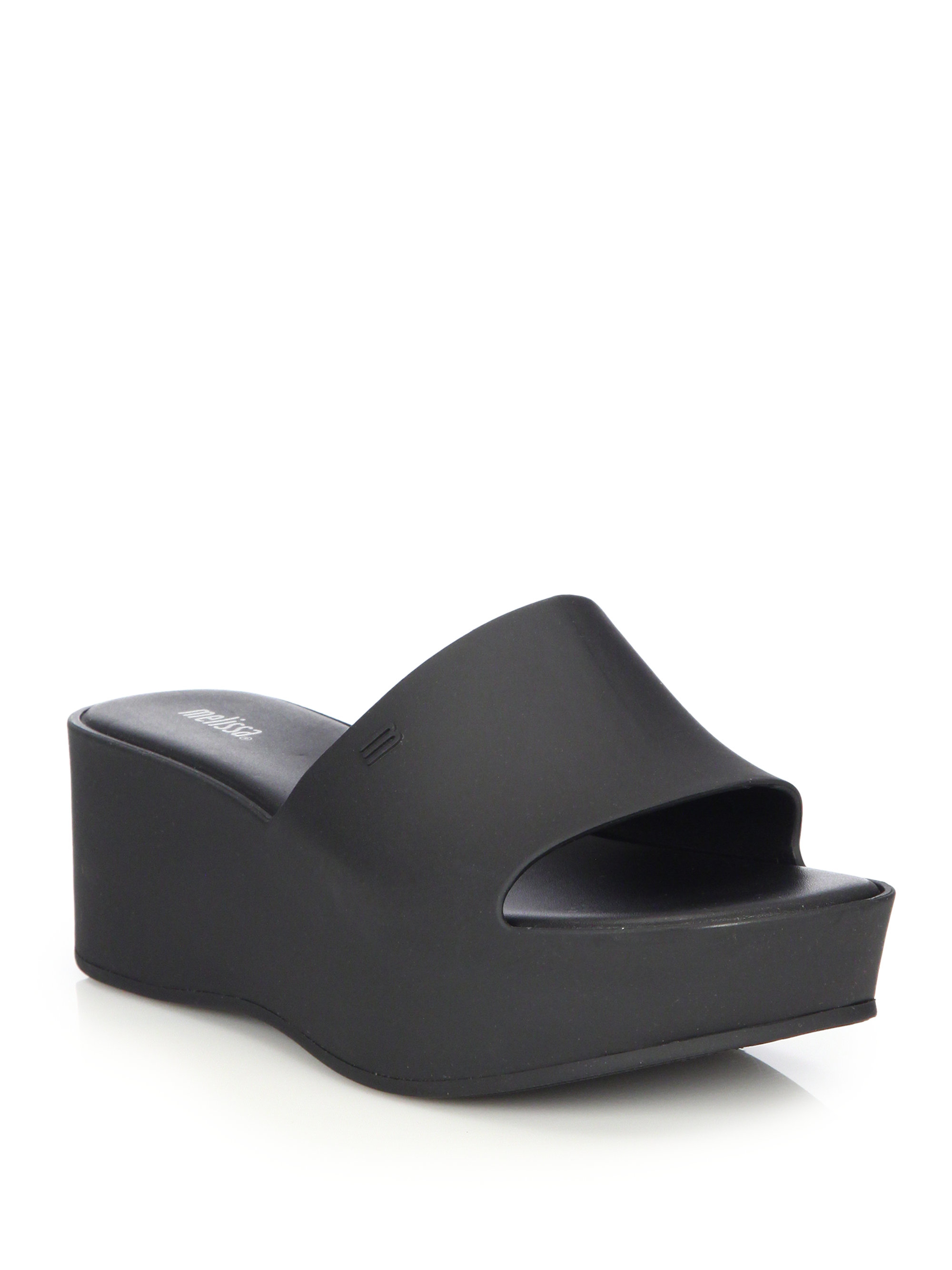 Melissa Donna Platform Slide Sandals in Black | Lyst