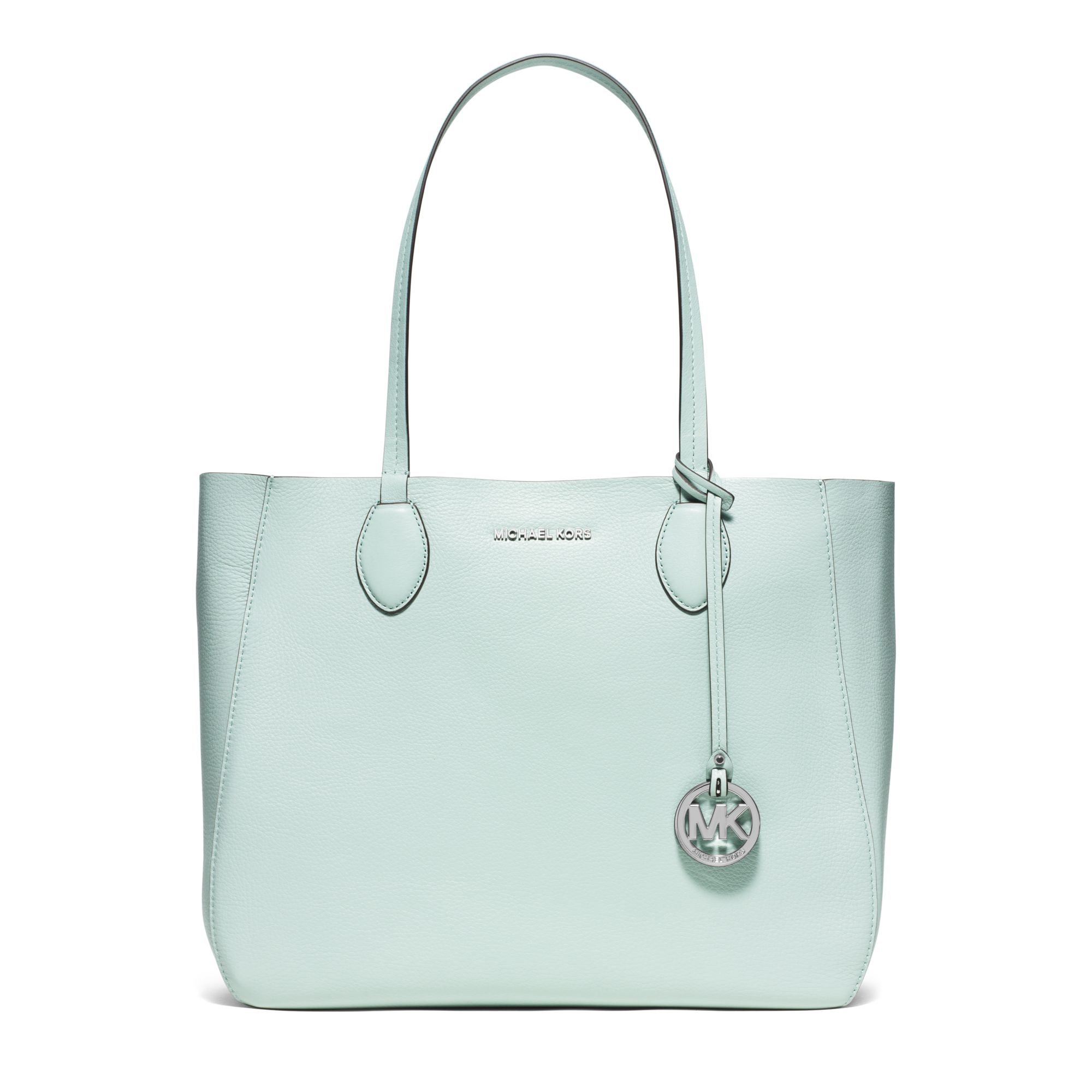 Lyst Michael Kors Mae Soft Leather Carryall Tote In Green Gallery