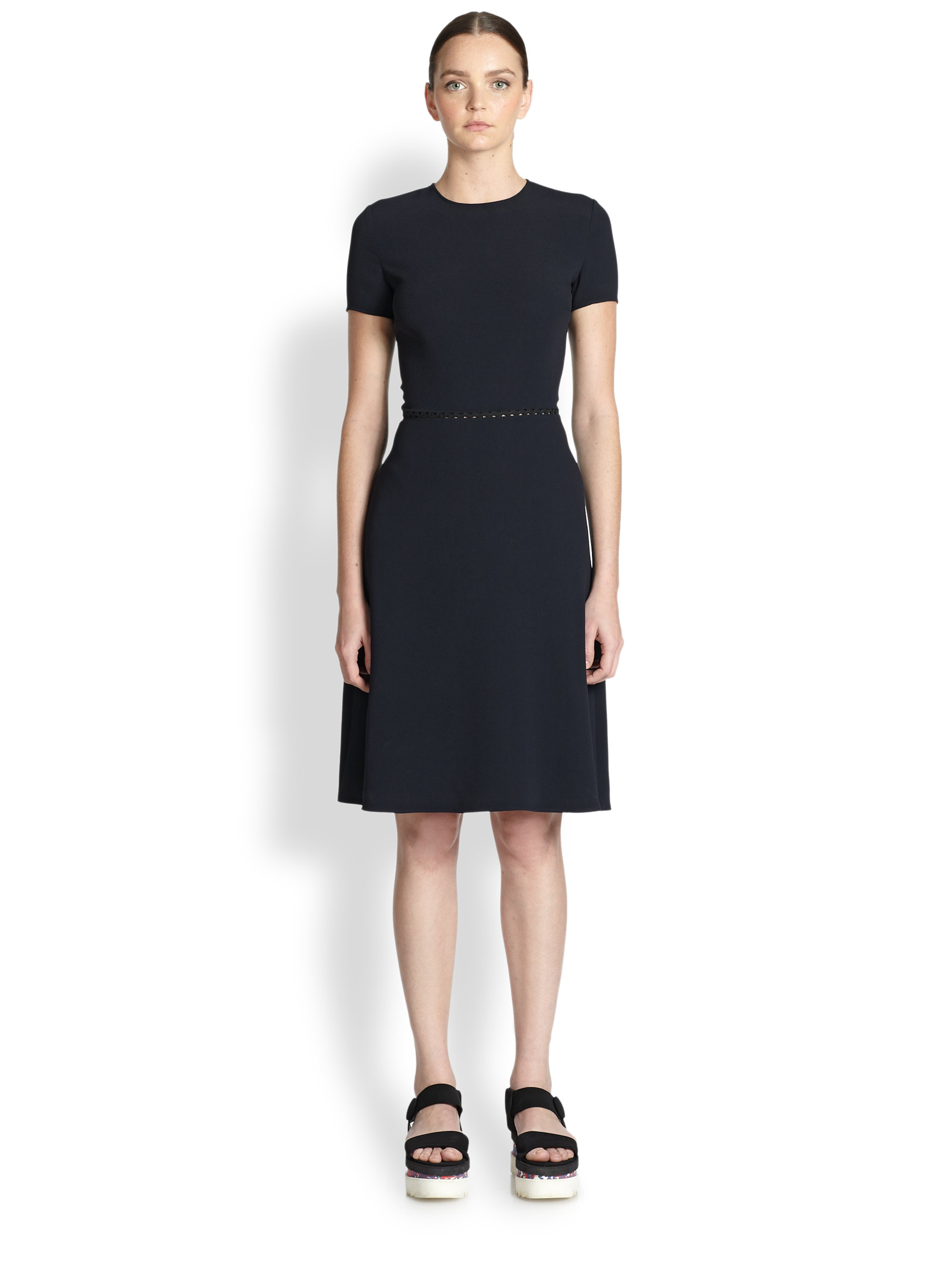 Lyst - Stella Mccartney Flared Knit Dress in Blue