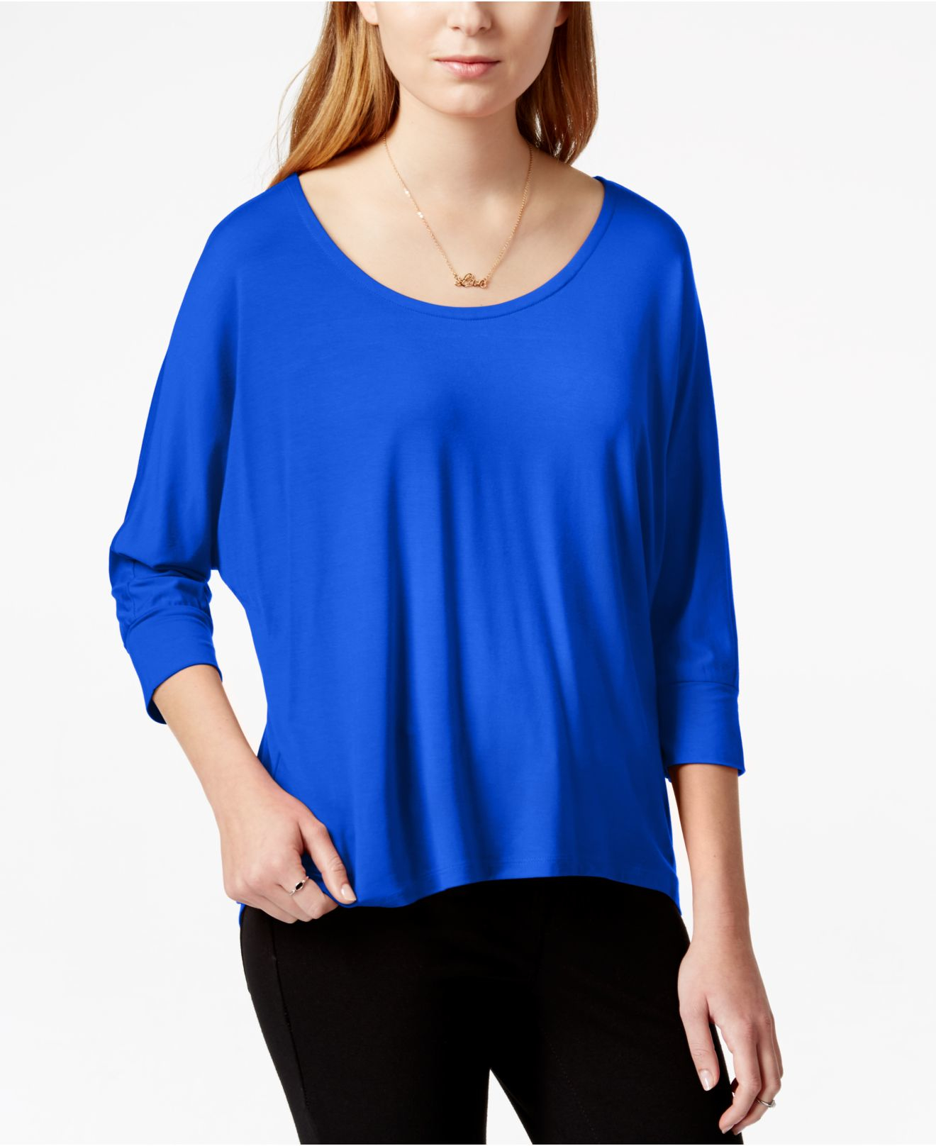 Lyst - Maison Jules Solid Dolman-sleeve Top, Only At Macy's in Blue