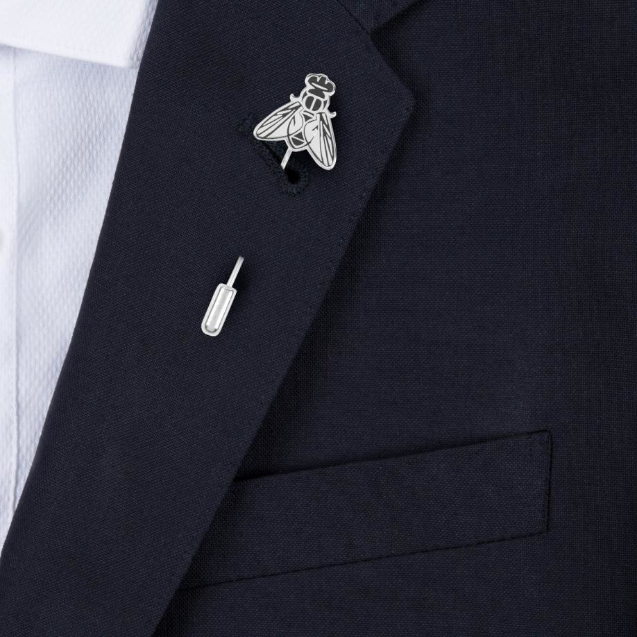 Lyst - Paul Smith Men's Silver And Black Fly Lapel Pin in Metallic for Men