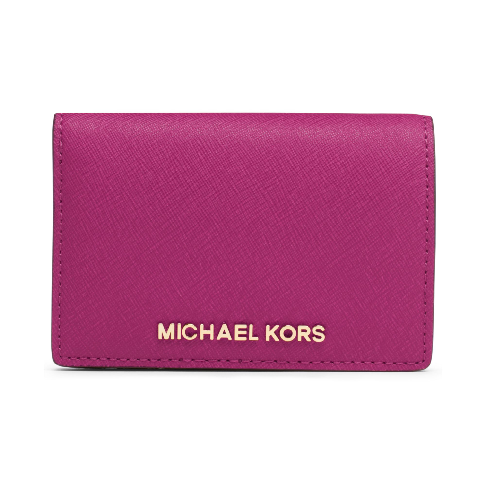 Michael Kors Michael Jet Set Travel Medium Slim Wallet in Purple ...