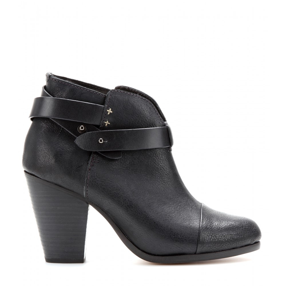 Lyst - Rag & Bone Harrow Leather Ankle Boots in Black