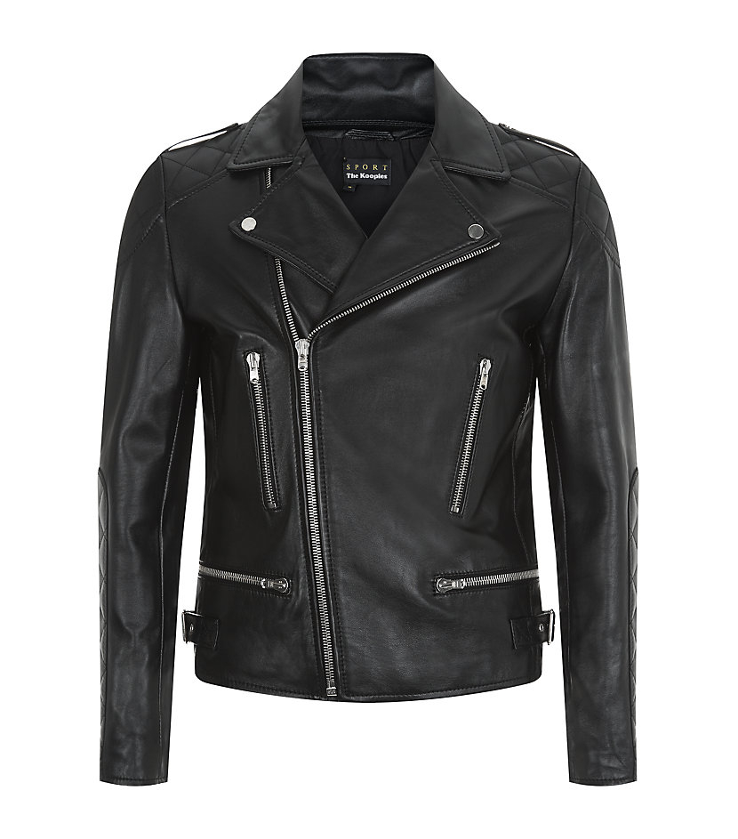 The kooples  sport Leather  Biker  Jacket  in Metallic for Men 