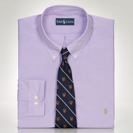 Big & Tall Classic Checked Dress Shirt in Purple for Men | Lyst