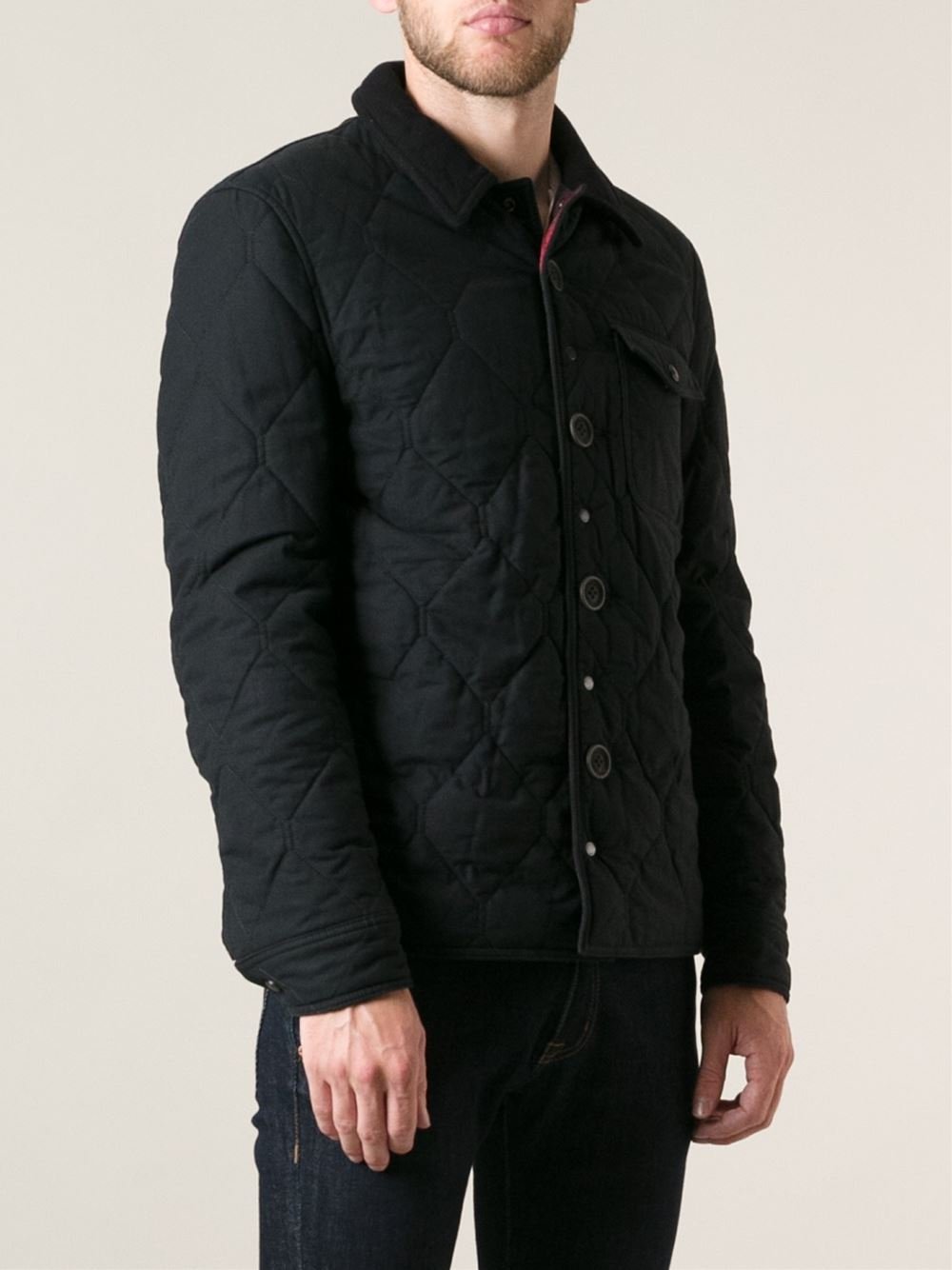 Burberry Brit Diamond Quilted Jacket in Black for Men | Lyst