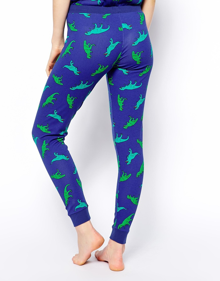 Lyst ASOS Dinosaur Print Pajama Legging in Green
