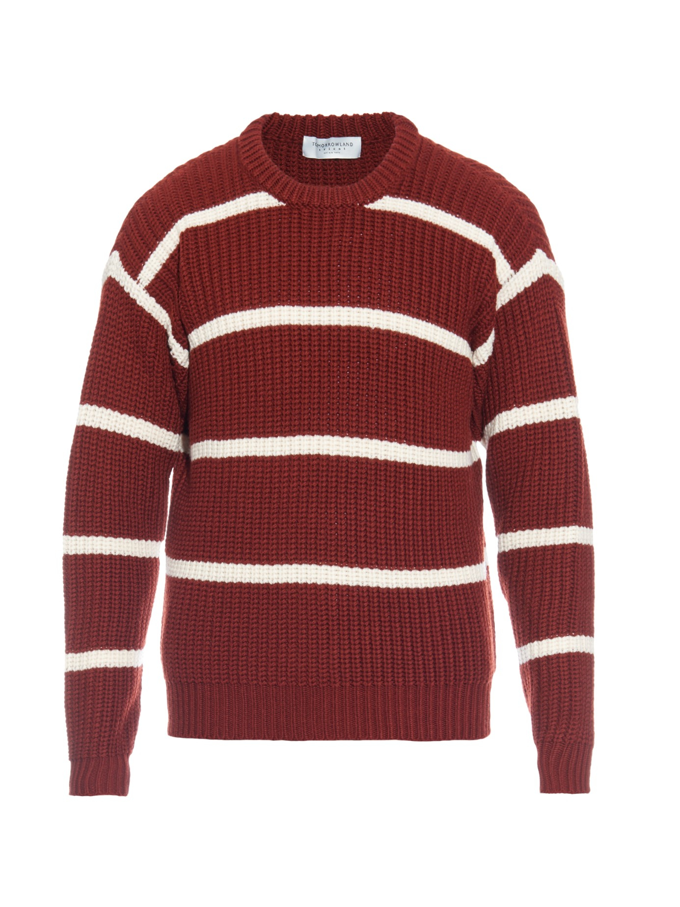 Lyst - Tomorrowland Striped Wool Sweater in Brown for Men
