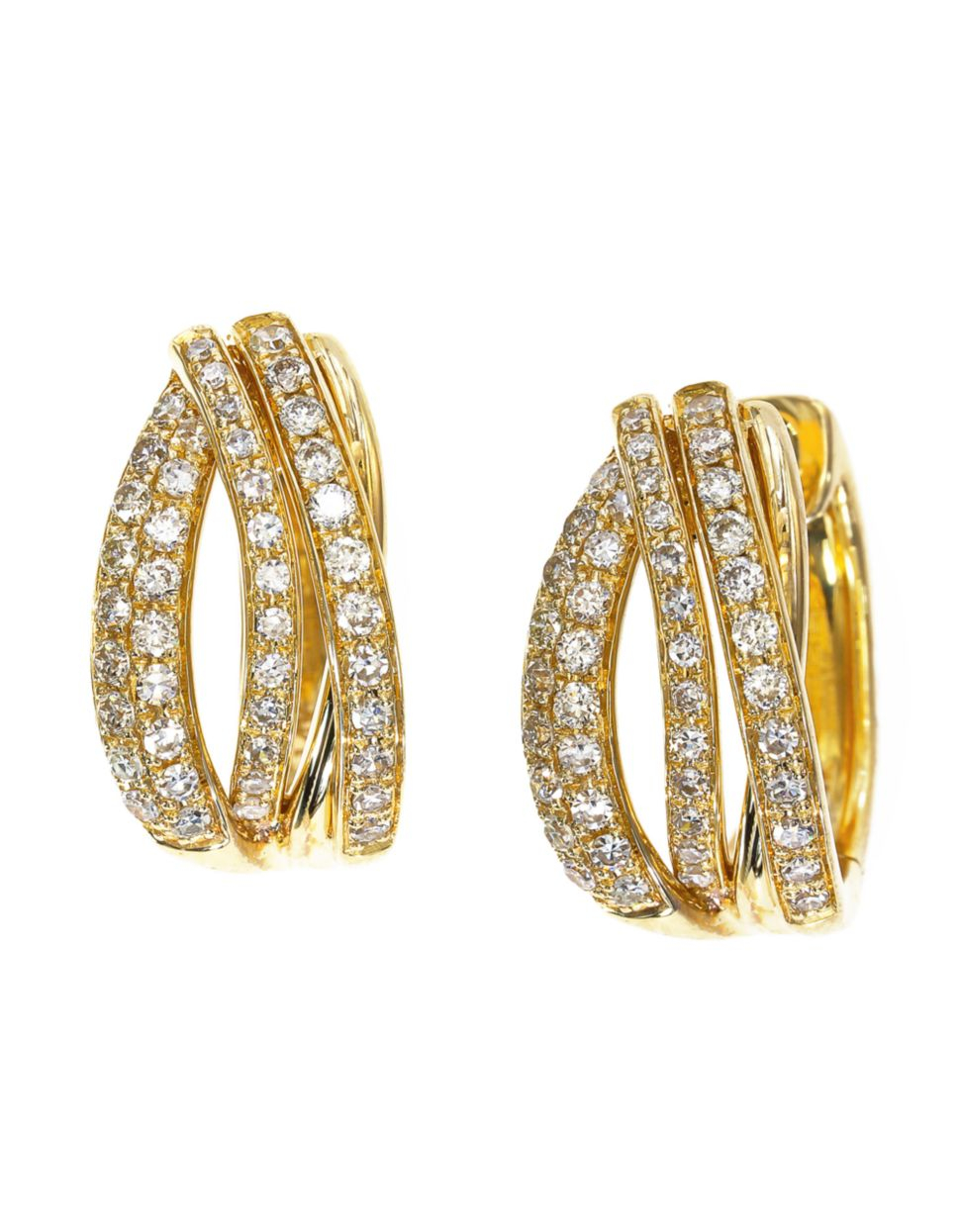 Effy Doro Diamond And 14k Yellow Gold Huggie Hoop Earrings in Gold ...