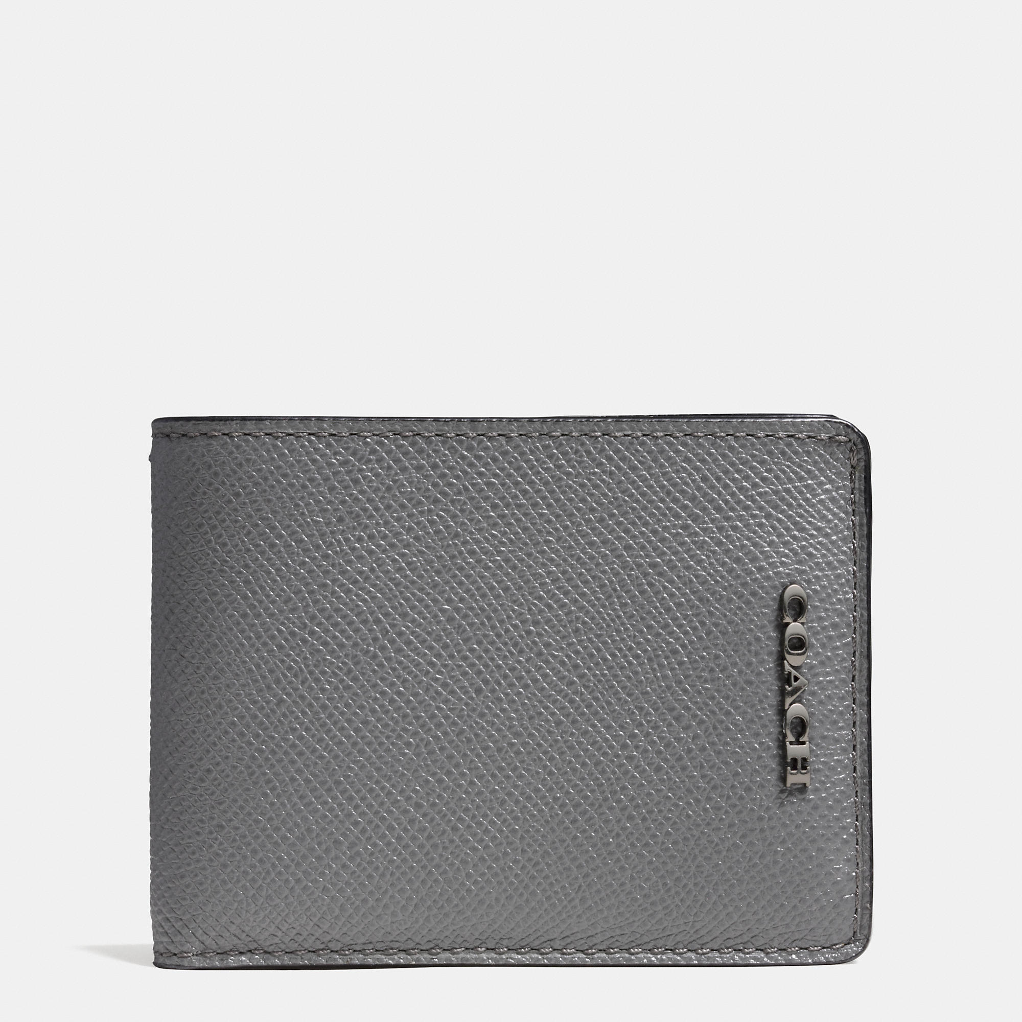 Coach Slim Billfold Wallet In Crossgrain Leather in Gray for Men | Lyst