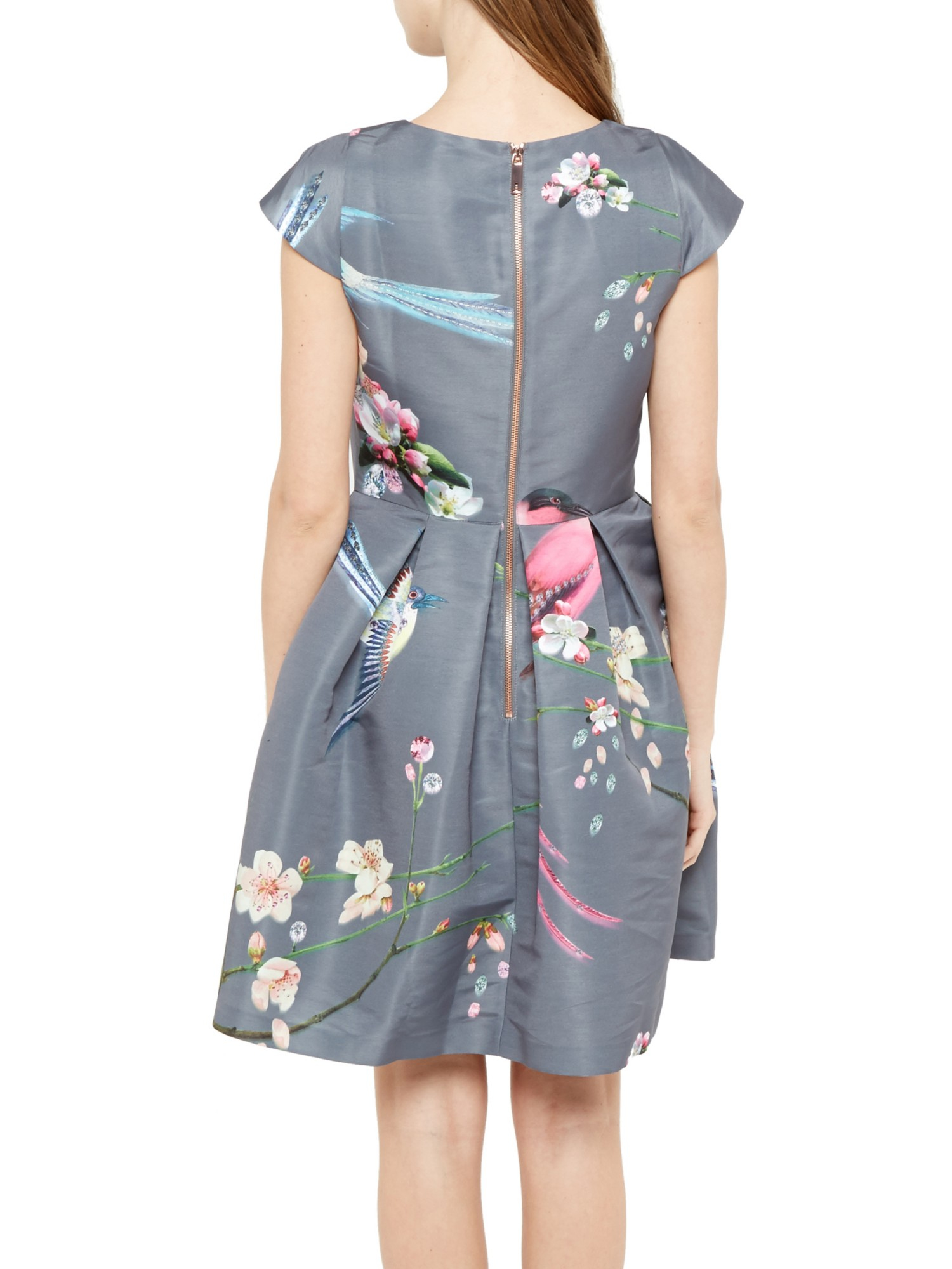 Ted Baker Black Zaldana Flight Of The Orient Print Mid-length Cocktail Dress Listed By 