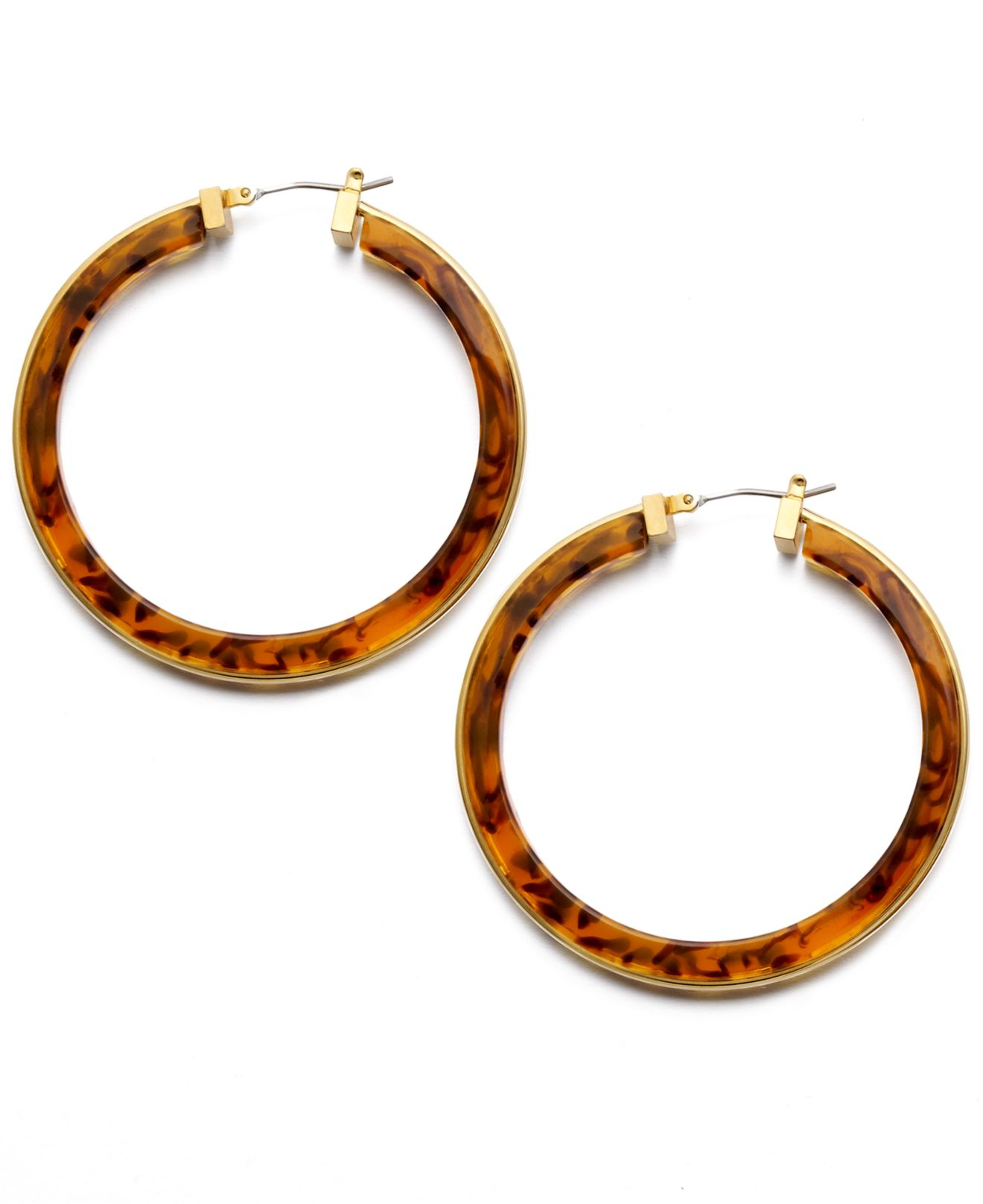 Lyst Lauren By Ralph Large Tortoise S Hoop Earrings In Gallery