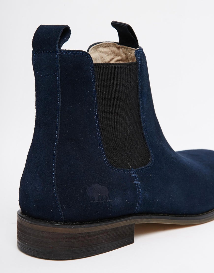 Lyst - Bellfield Suede Chelsea Boots in Blue for Men