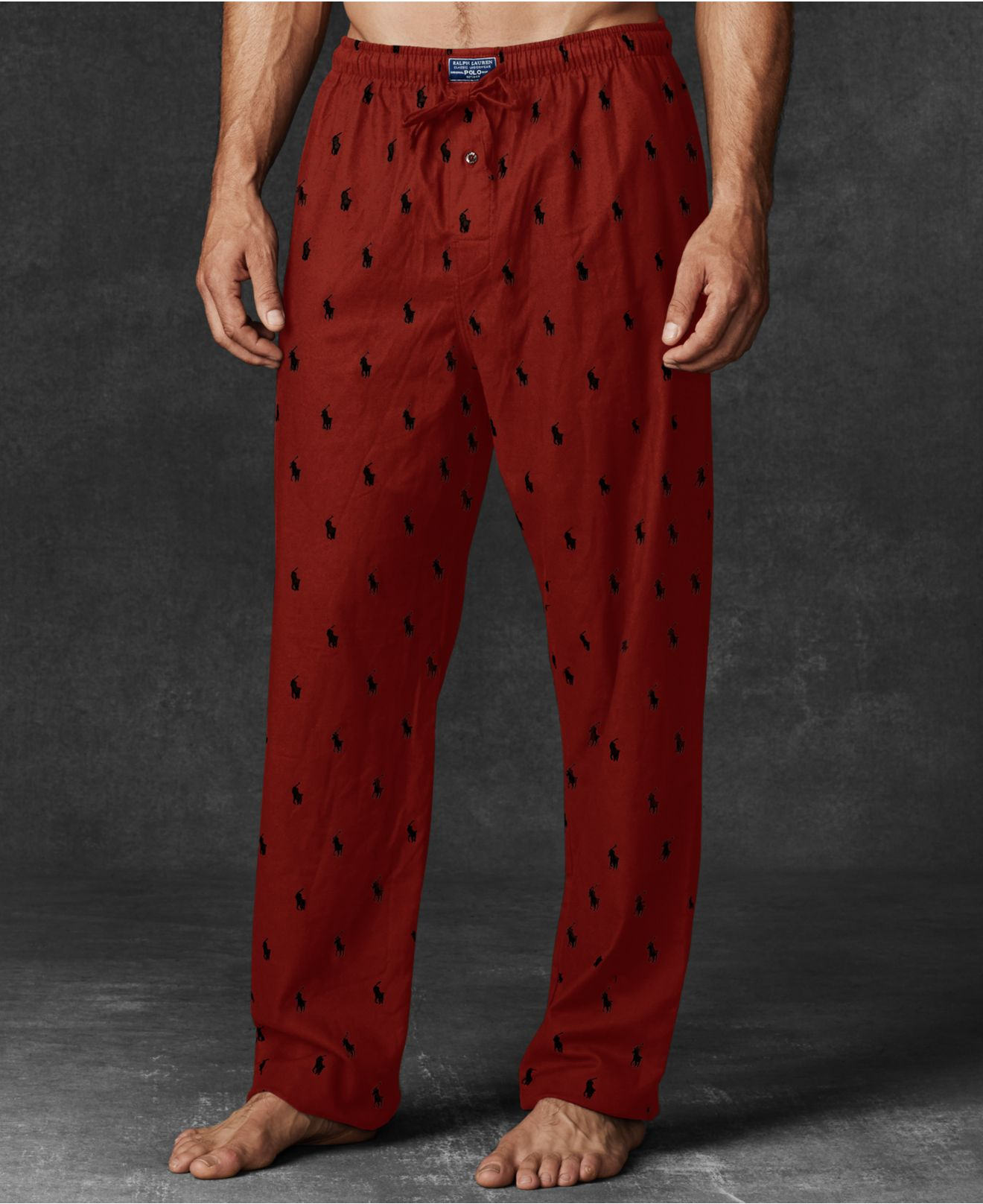 Lyst - Polo Ralph Lauren Men'S Allover Polo Player Flannel Pajama Pants ...