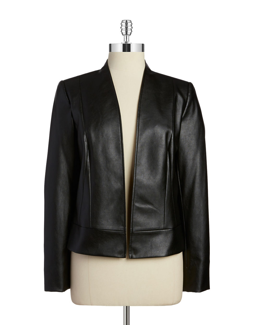 Lyst - Tahari Faux Leather Jacket in Black