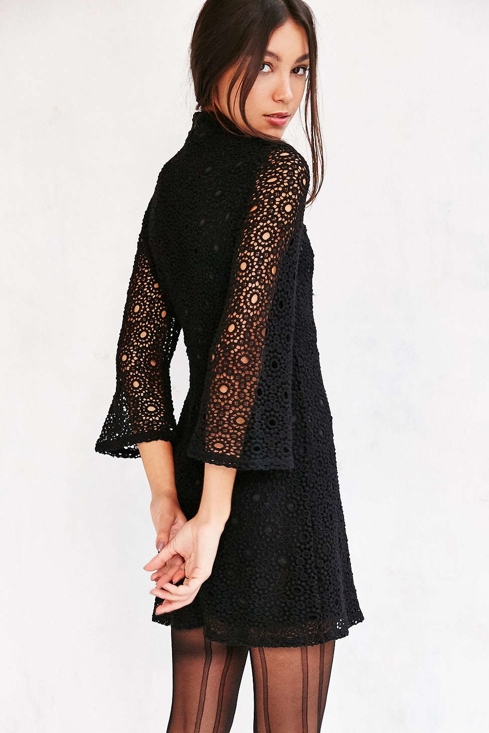 Download Lyst - Cooperative Lace Mock-neck Dress in Black