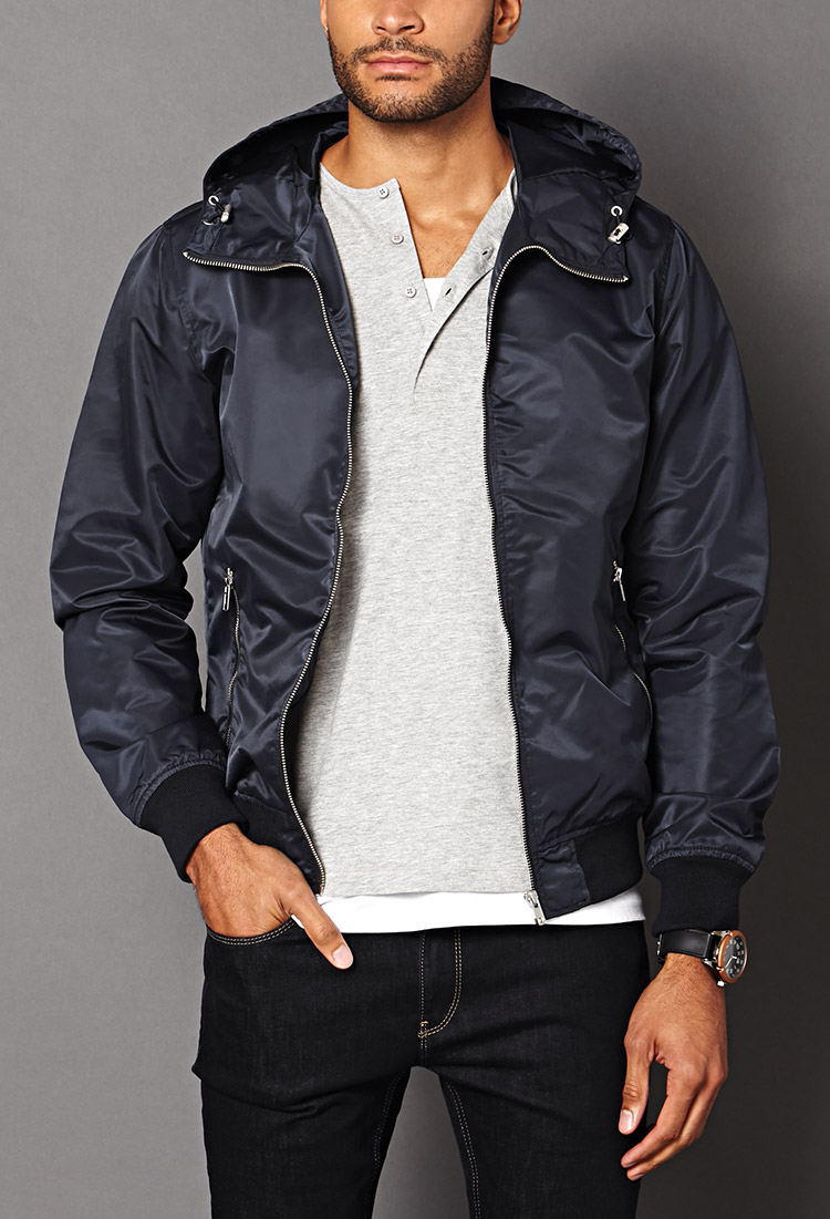 forever 21 hooded bomber jacket
