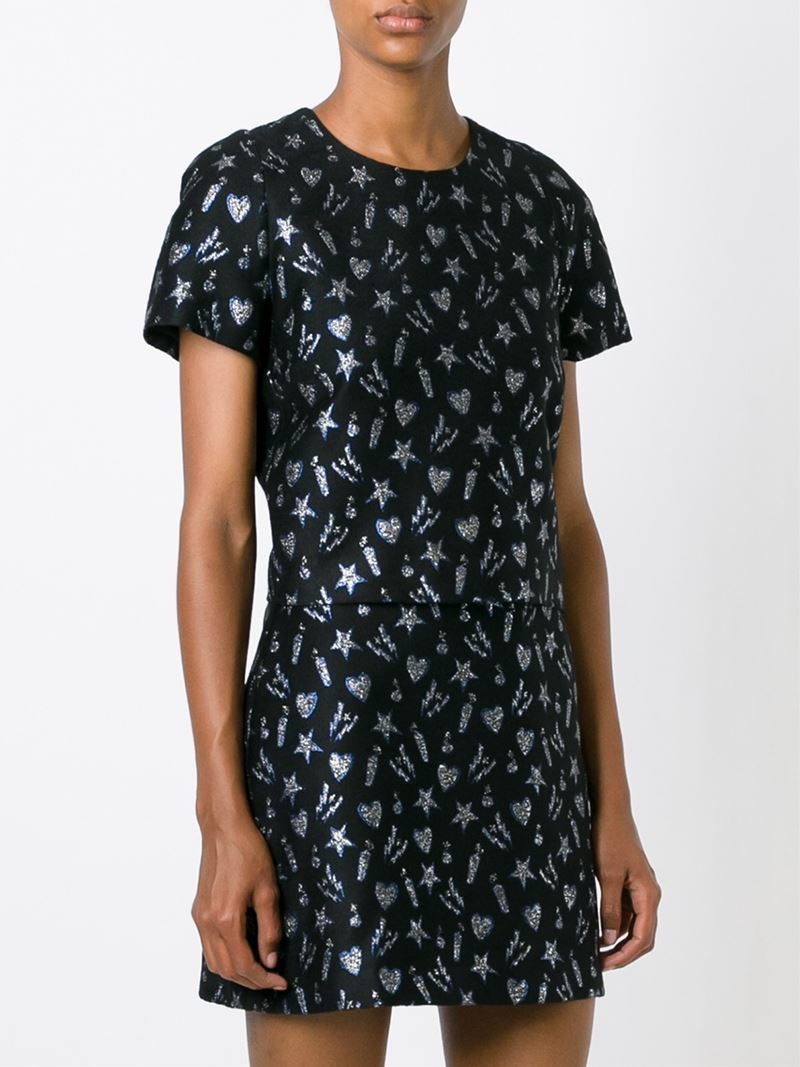 Black Pattern Blouse | msgm woven pattern blouse in black lyst Black Pattern Blouse | msgm woven pattern blouse in black lyst