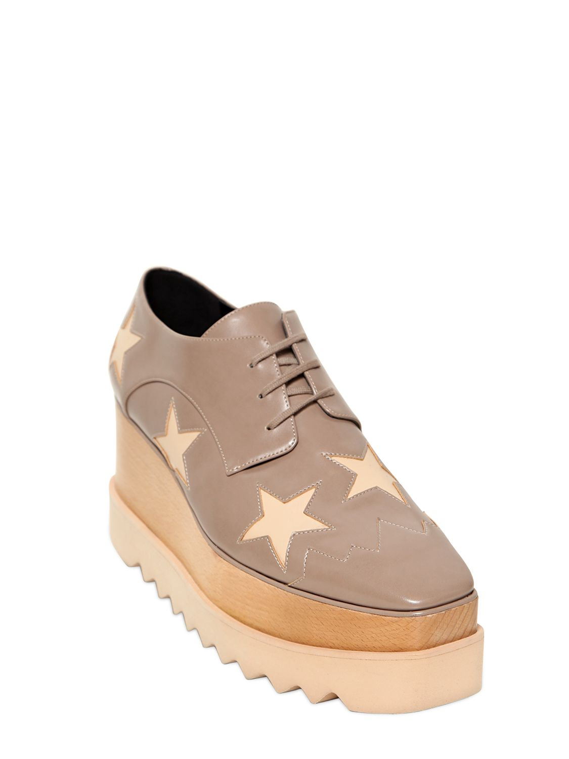 Lyst - Stella McCartney 90mm Stars Alter Nappa Lace Up Shoes in Brown