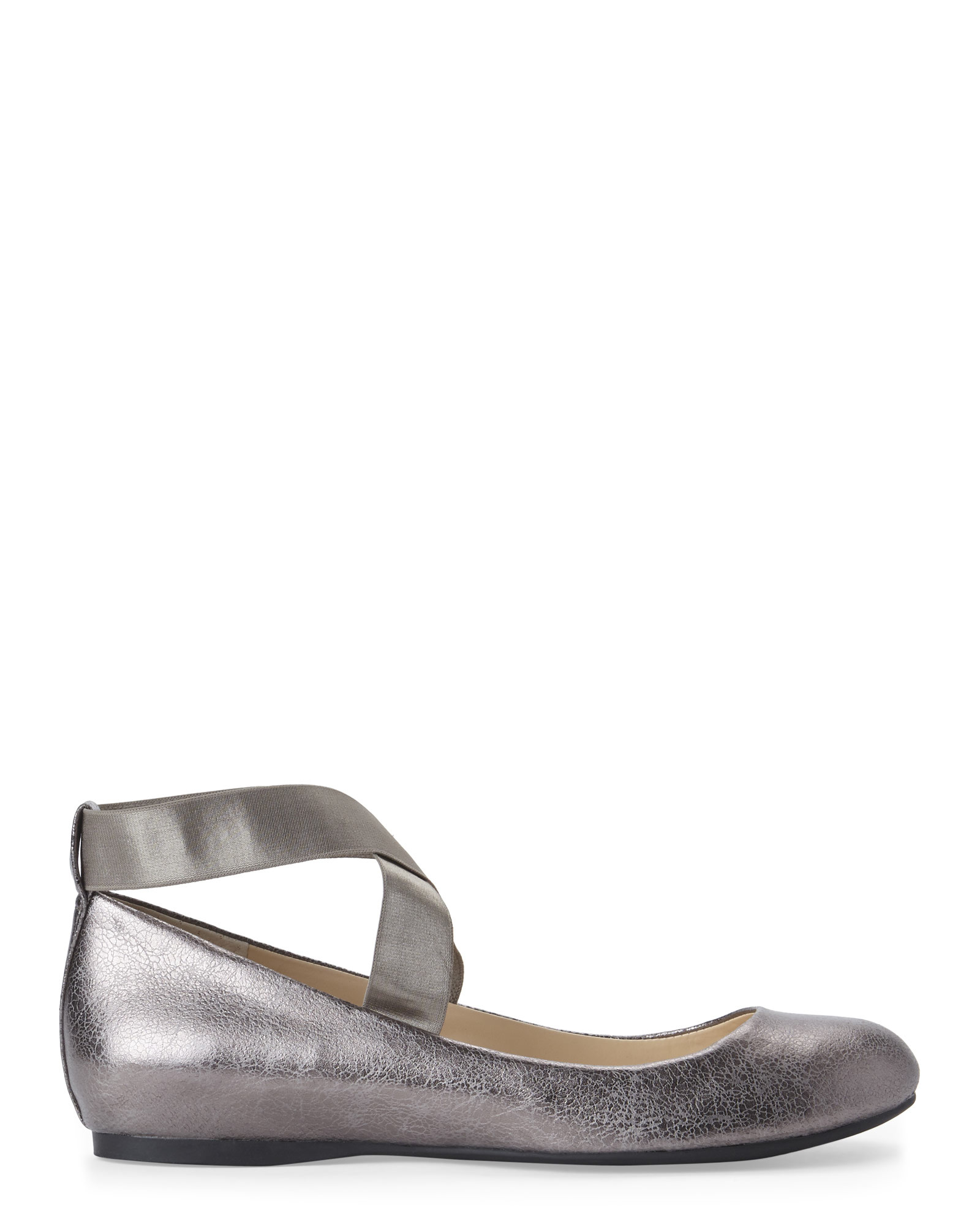 Lyst Jessica Simpson Gunmetal Mandayss Elastic Strap Ballet Flats in