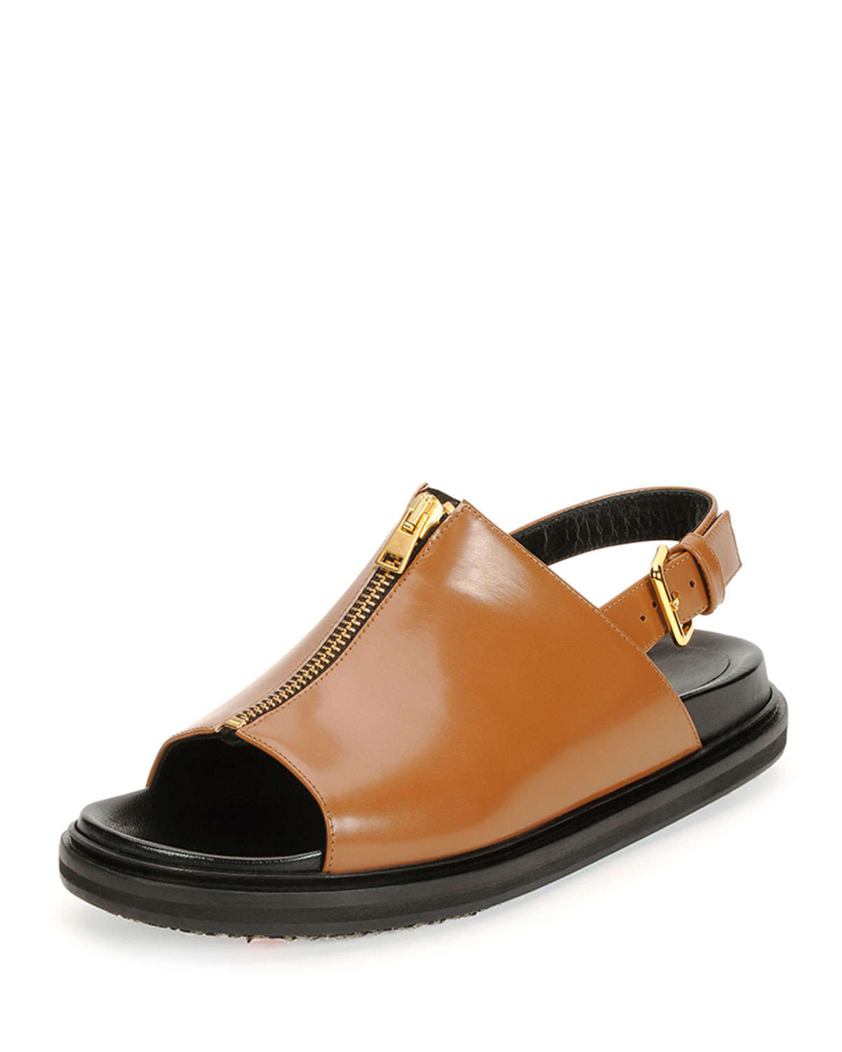 Lyst Marni Zip  Front Slingback Sandal  in Brown