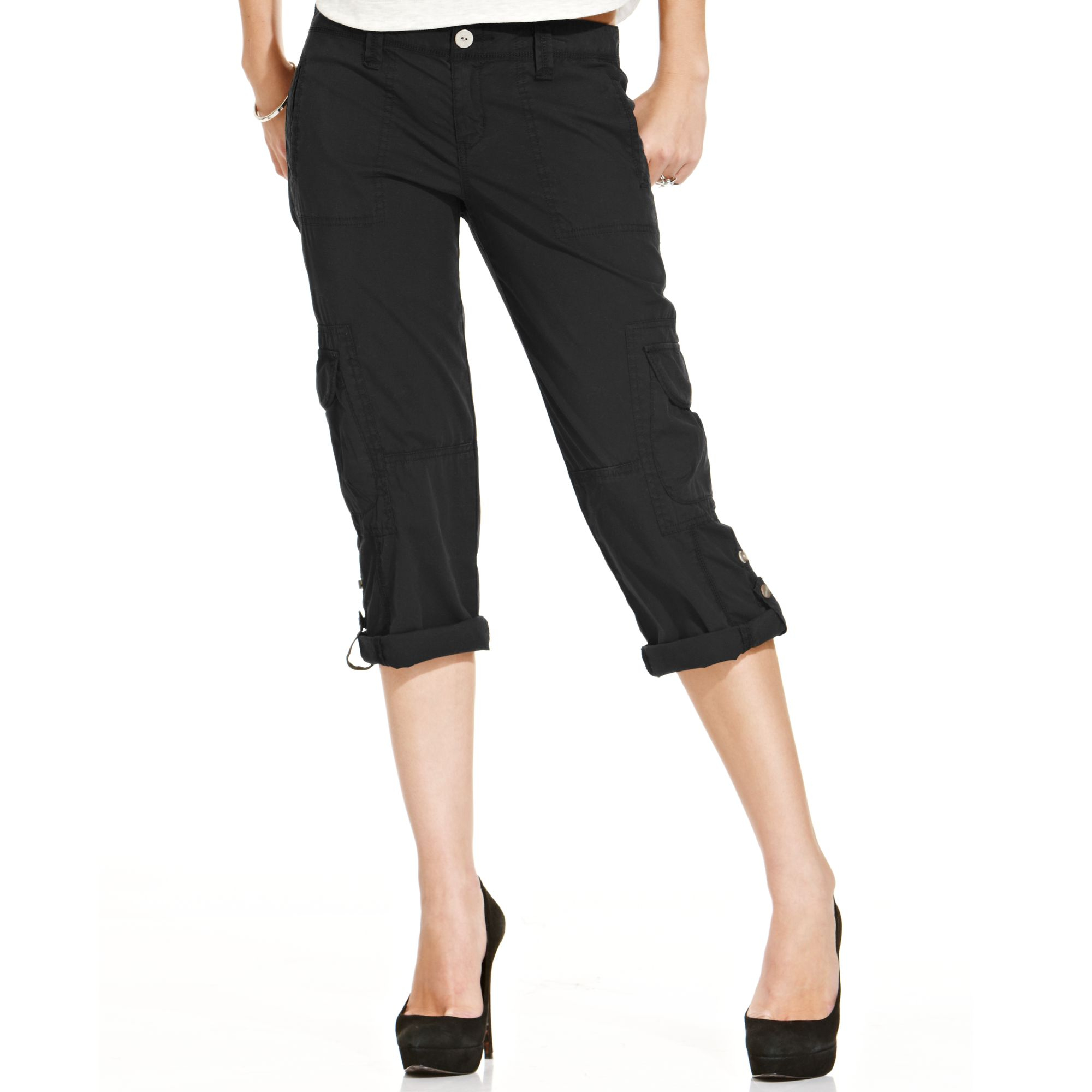 Lyst - Sanctuary Cargo Cropped Pants in Black