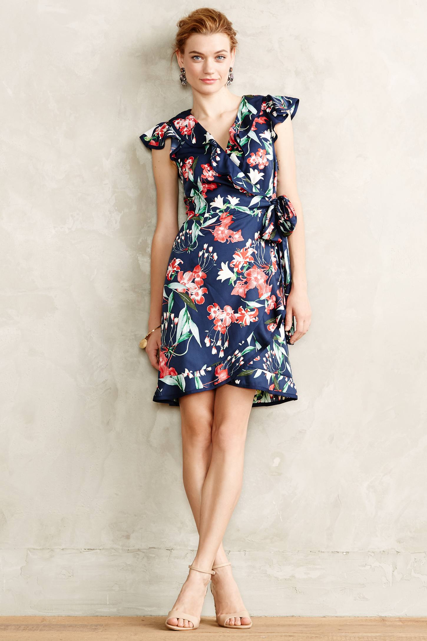 Karen walker Hibiscus Wrap Dress in Blue Lyst