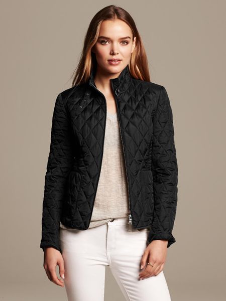 Banana Republic Quilted Field Jacket in Black | Lyst