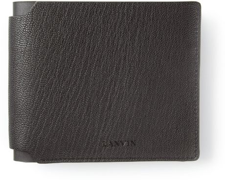Lanvin Grainy Bifold Wallet in Black for Men | Lyst