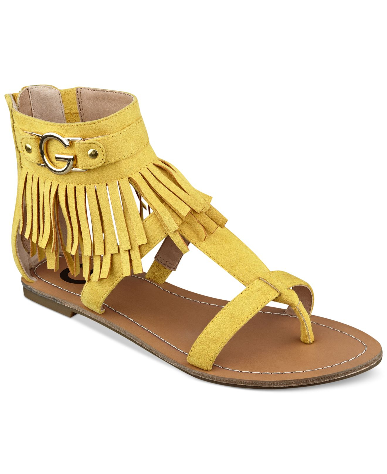 Lyst - G By Guess Women'S Hazed Fringe Gladiator Thong Sandals in Yellow