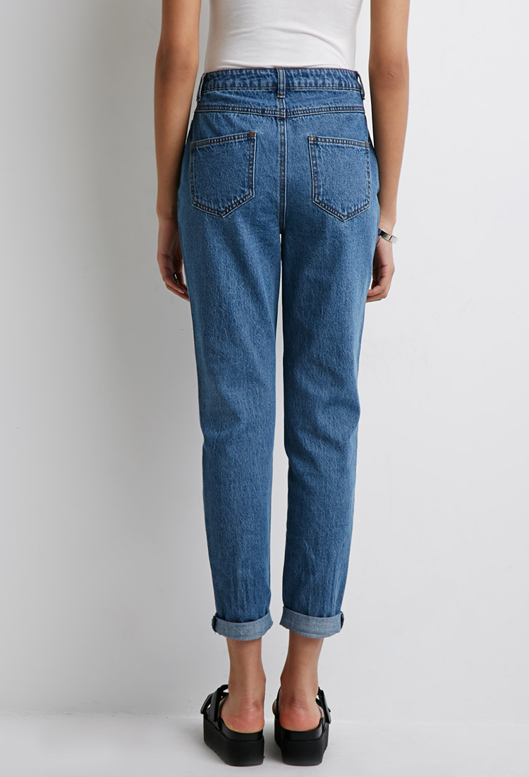 Lyst - Forever 21 High-rise Mom Jeans in Blue