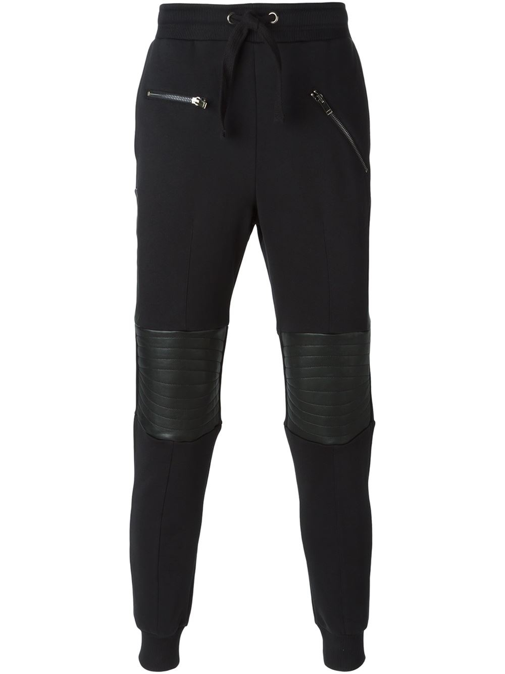 Lyst - Les Hommes Knee Patches Track Pants in Black for Men