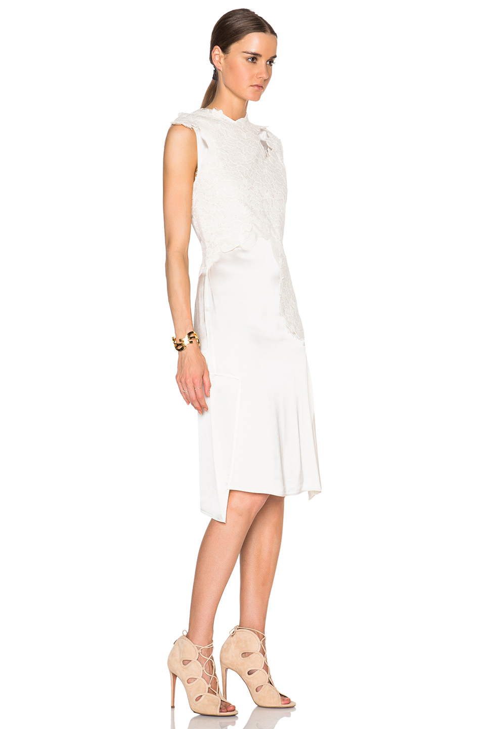 Lyst 3 1 Phillip Lim Destroyed Lace Sleeveless Dress In White Gallery