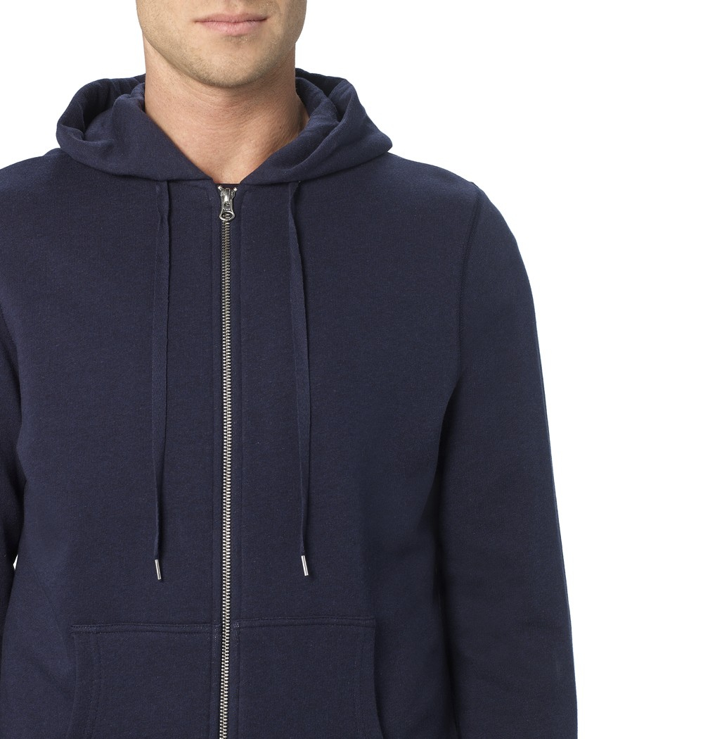 Sunspel Men's Loopback Cotton Hoody With Zip Front in Blue for Men - Lyst