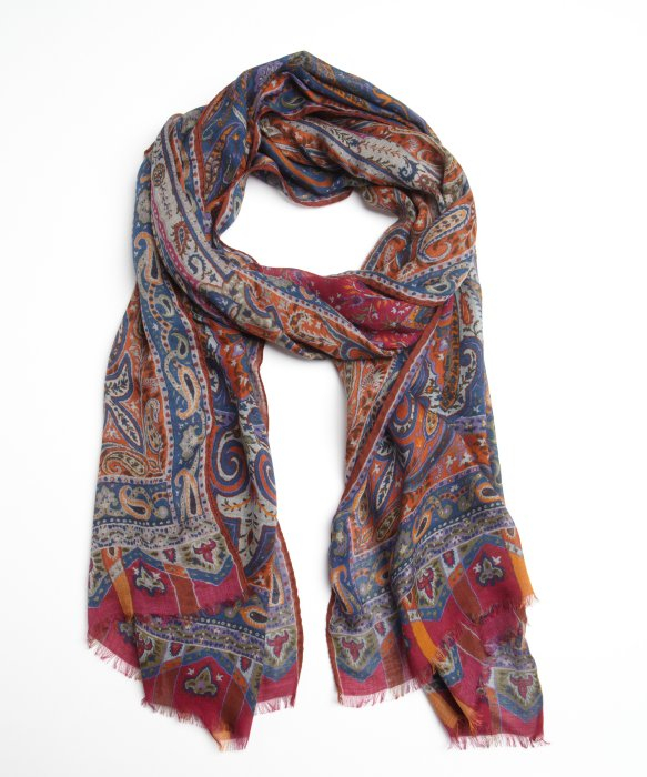 Etro Multicolor Cashmere Blend Paisley Pattern Scarf in Blue for Men ...