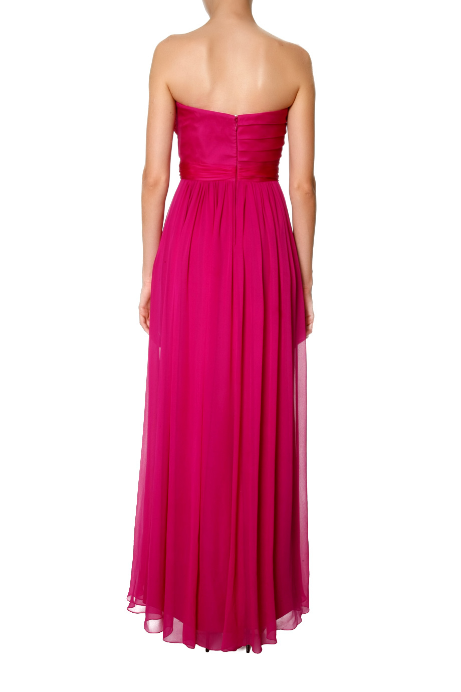 Notte by marchesa Strapless Chiffon Gown W Bow in Pink | Lyst