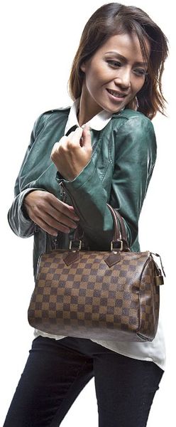 Louis Vuitton Preowned Damier Ebene Speedy 25 Bag in Brown | Lyst