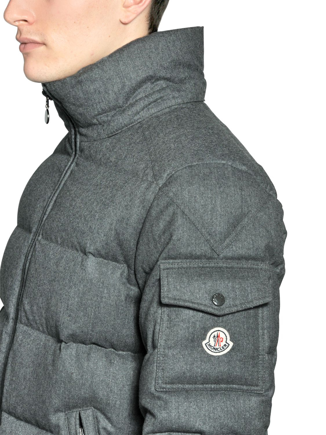 moncler grey flannel down puffer moncler grey flannel down puffer