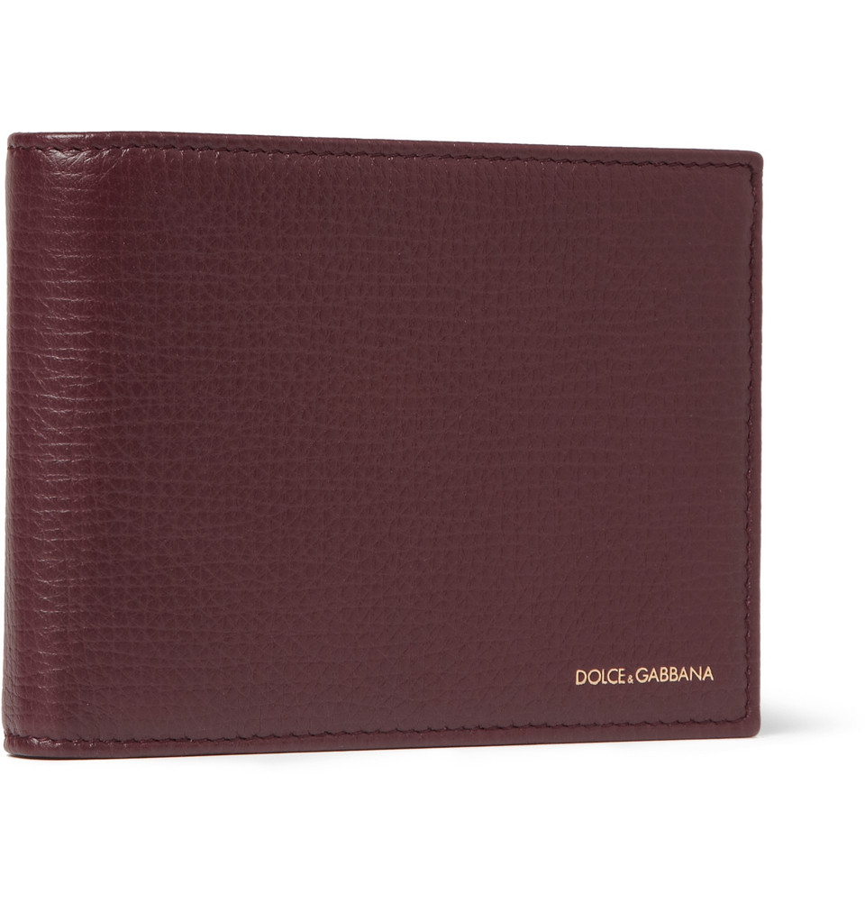 Lyst Dolce & Gabbana FullGrain Leather Billfold Wallet in Red for Men