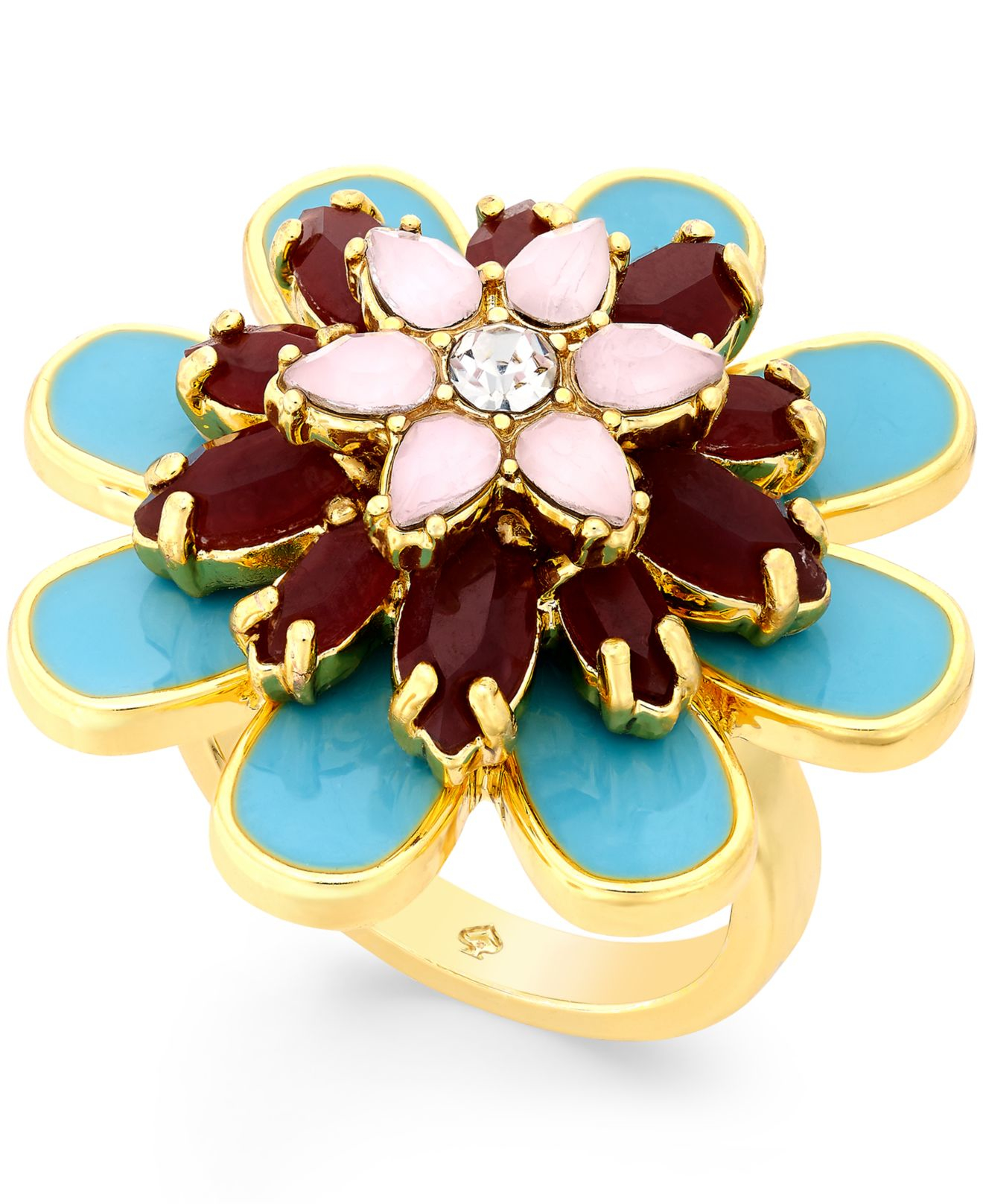 Kate spade new york Goldtone Multicolored Flower Ring in Metallic Lyst