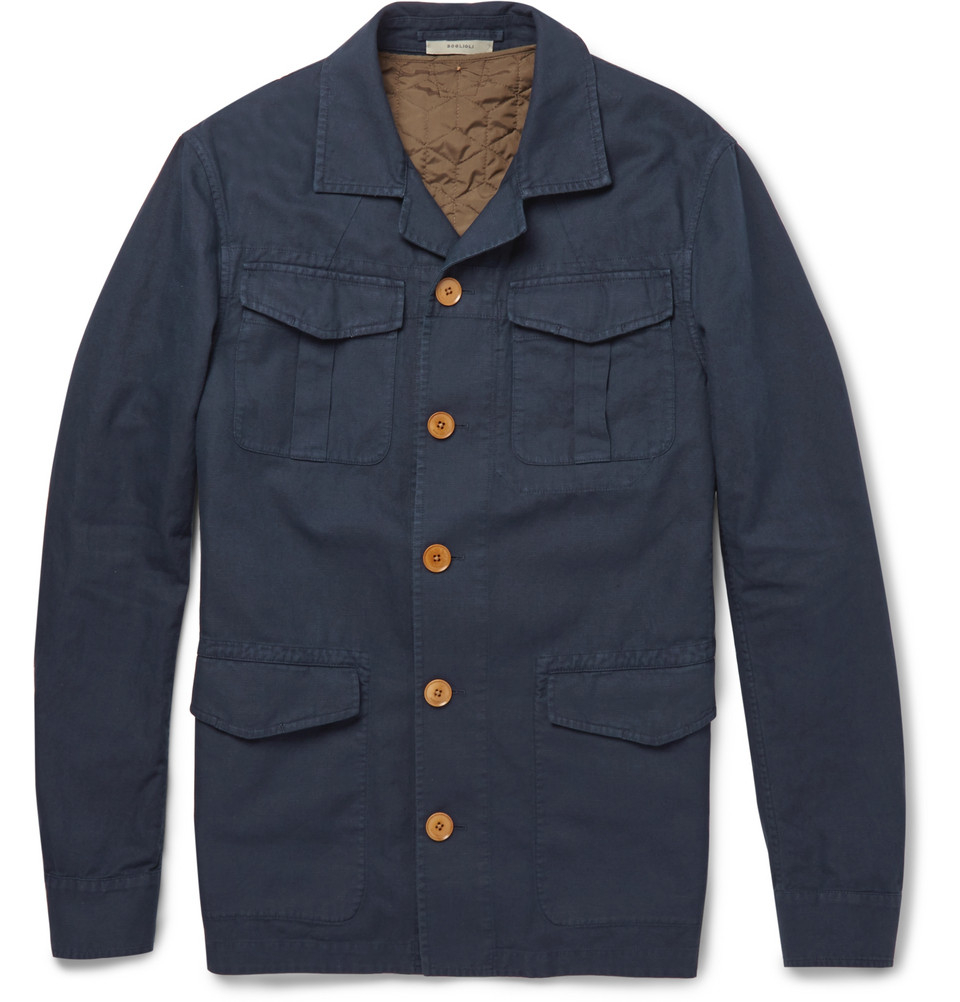 Lyst - Boglioli Cotton And Linen-Blend Field Jacket in Blue for Men