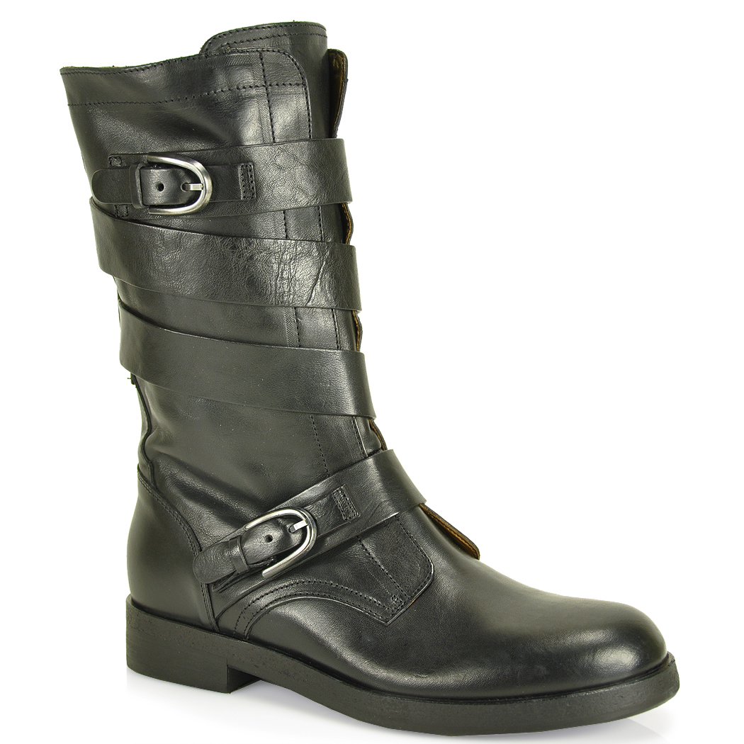 Lyst - Alberto Fermani Leather Boots in Black