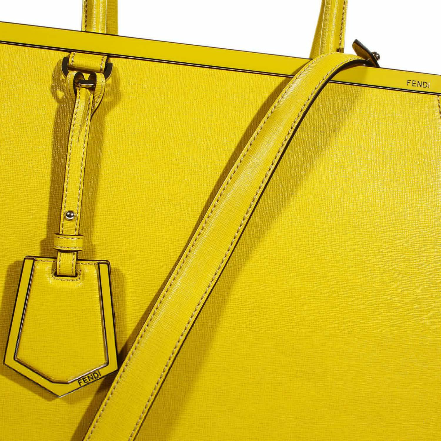 Fendi Handbag 2 Jours Medium Leather in Yellow (Yellow out of stock) | Lyst