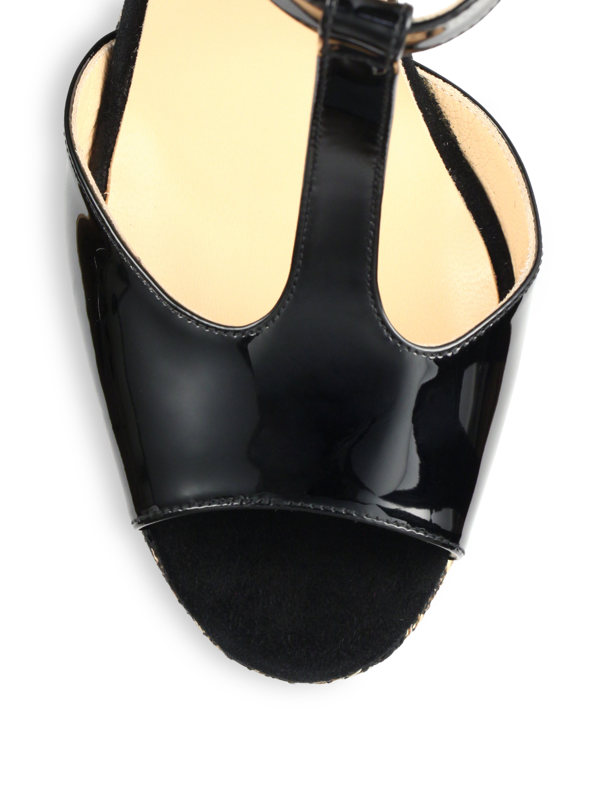 fake louboutins - christian louboutin leather T-strap sandal wedged | cosmetics ...