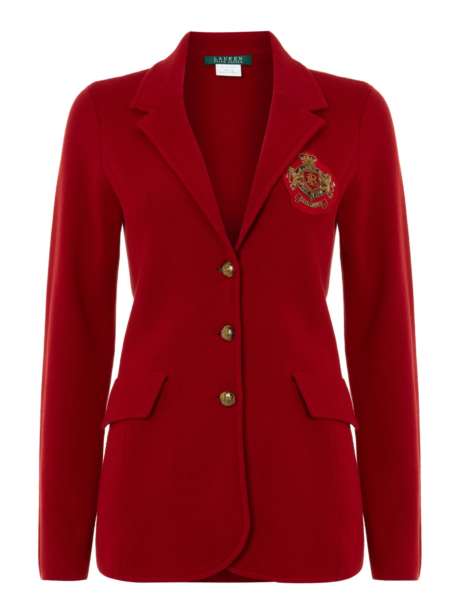 Lauren by ralph lauren Blazer with Crest Detail in Blue (Red) Lyst
