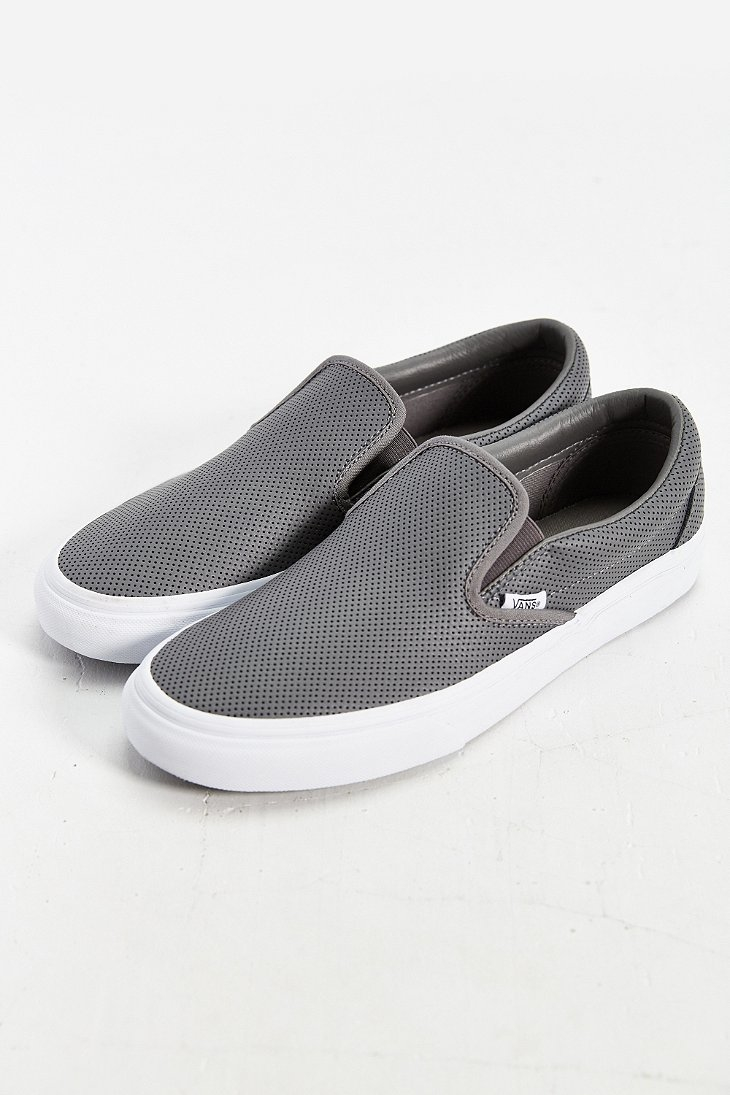 Lyst - Vans Leather Slip-on Men's Sneaker in Gray for Men