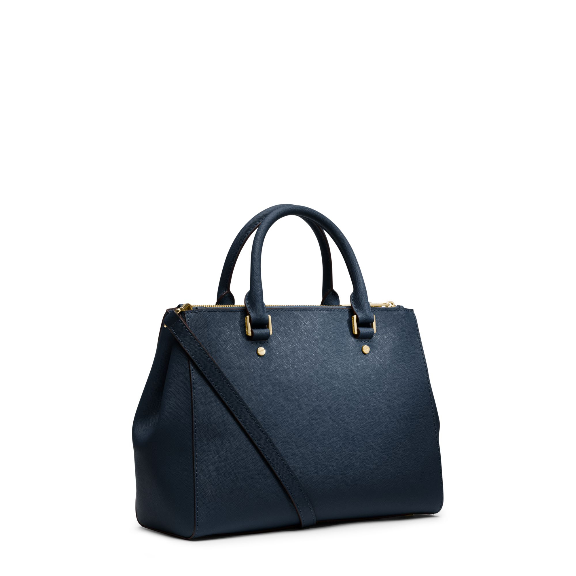 Lyst Michael Kors Sutton Medium Saffiano Leather Satchel In Blue Gallery Women S Michael By Kors Sutton