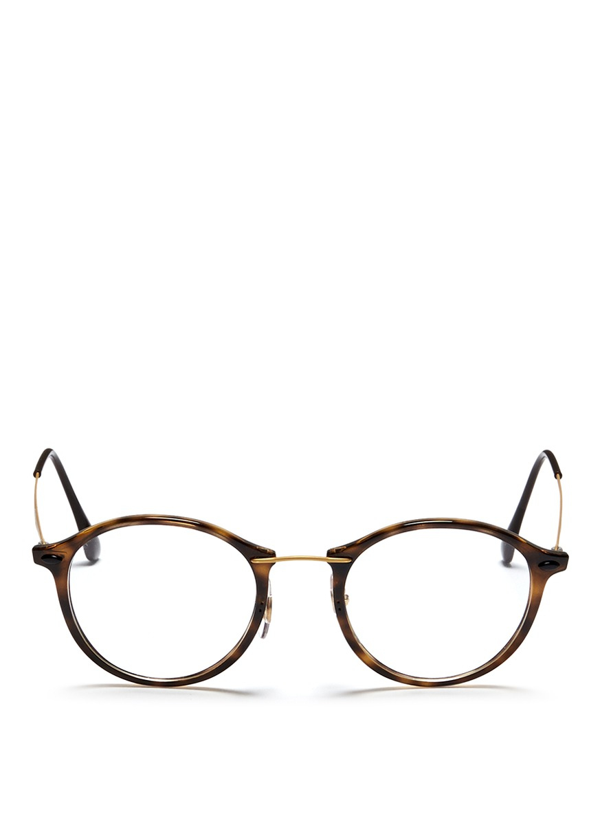 ray ban animal printbrown rb7073 tortoiseshell acetate round optical glasses animal product 2 554653105 normal